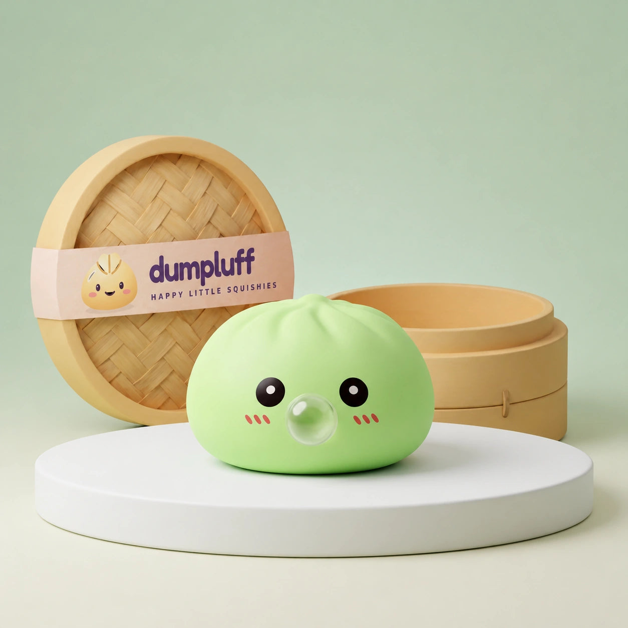 Fresh Green Bubble-Blowing Dumpling Squishy