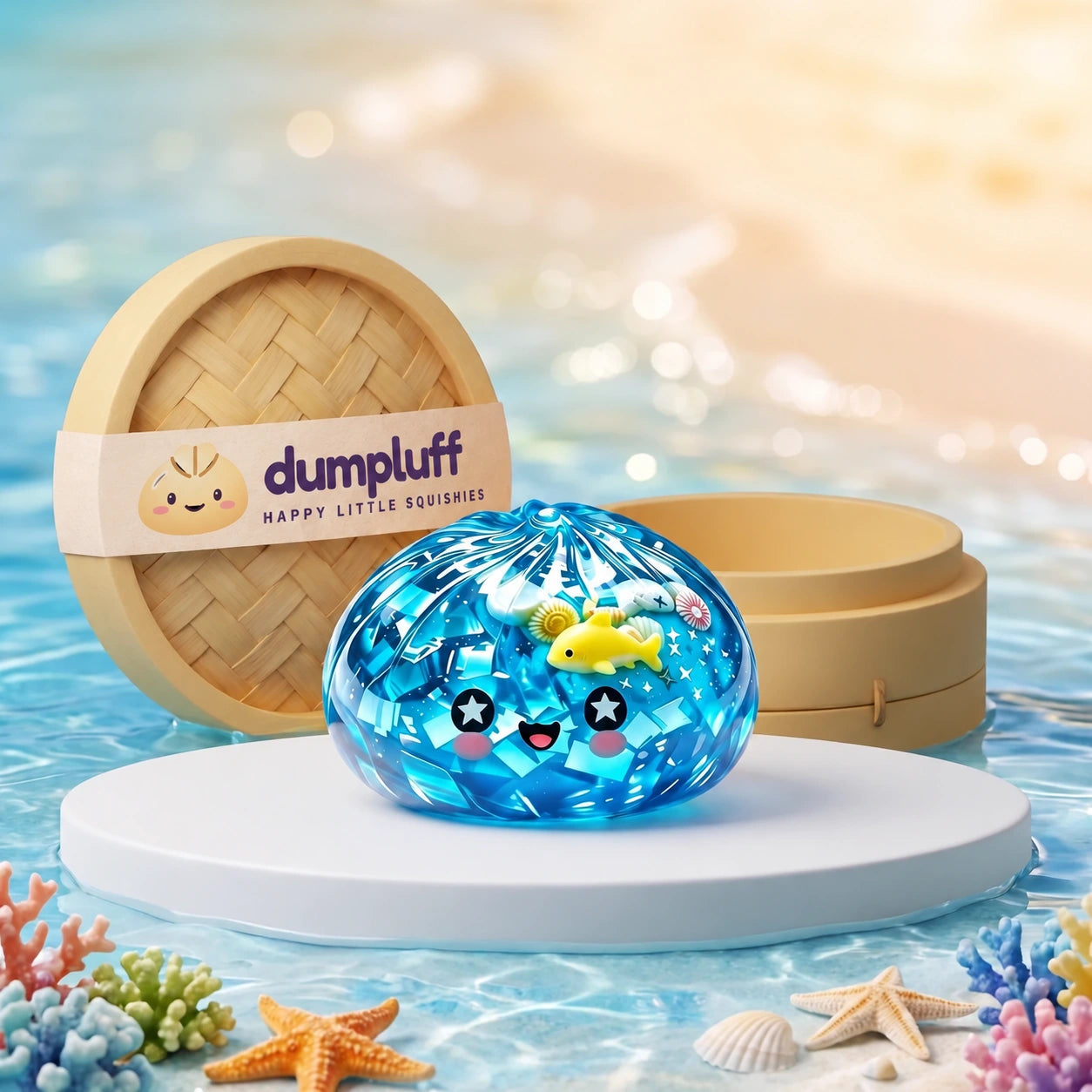 Coral Reef Ocean Glitter Dumpling Squishy