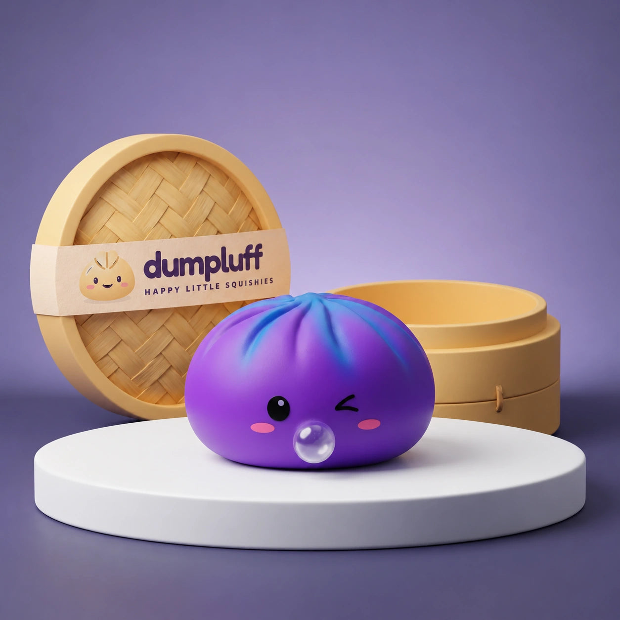 Cosmic Purple Rare Bubble-Blowing Dumpling Squishy