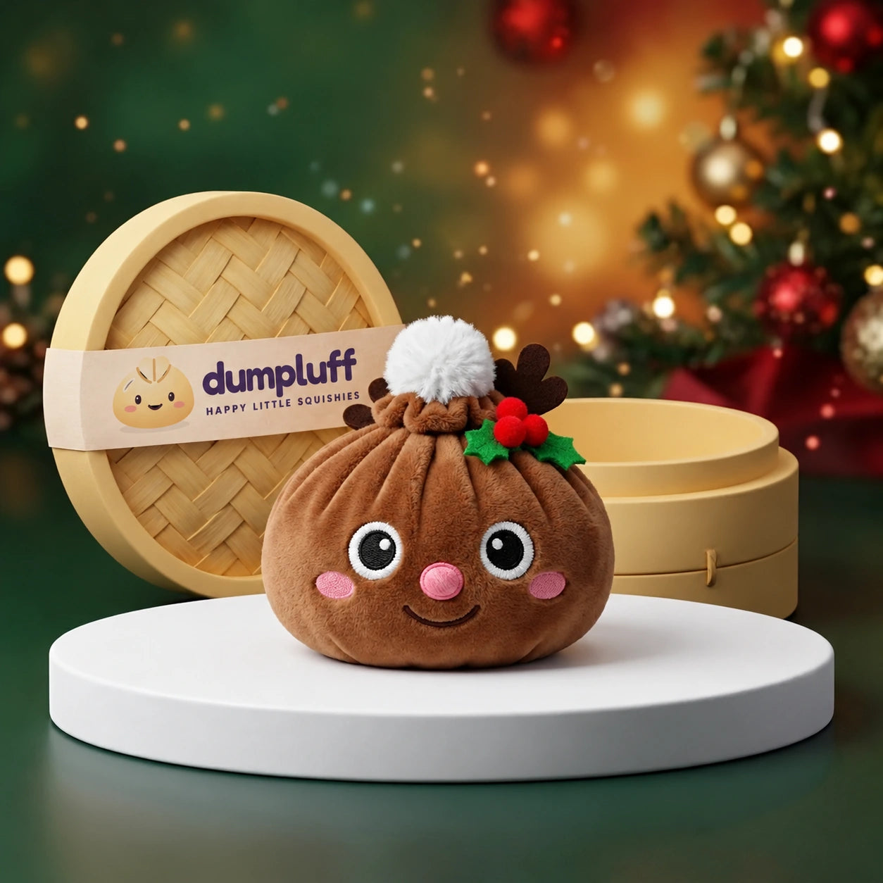 Jolly Reindeer Dumpling Squishy Plush