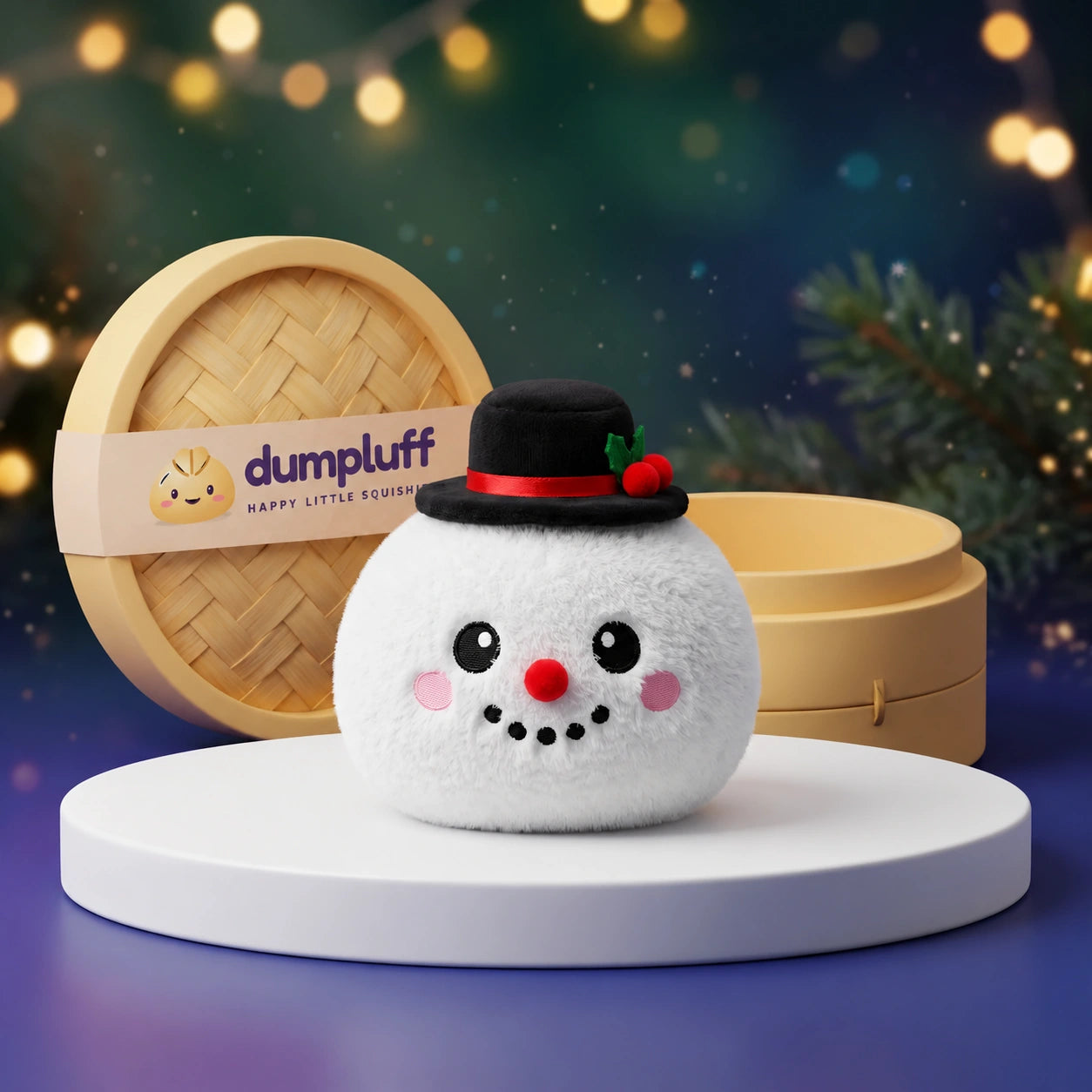 Dapper Snow Hat Dumpling Squishy Plush